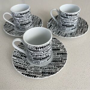 Espresso Cup & Saucer Set of 3